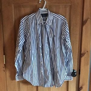 Ralph Lauren, blue and white striped dress shirt.